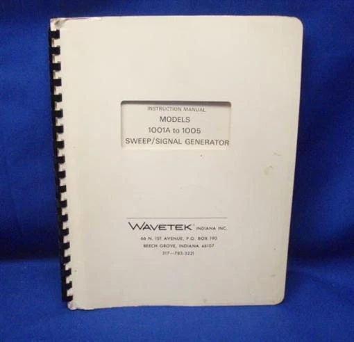 Wavetek 1001A a 1005 Manual de instrucciones con ESQUEMAS Foto 1 de 1