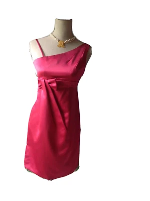 Vestido de novia David's rosa satinado sin mangas para niñas talla junior 14  Foto 1 de 4