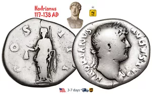 Ancient Roman Empire Coin Silver Denarius Hadrian 117 - 138 AD Authentic #31331 - Picture 1 of 3