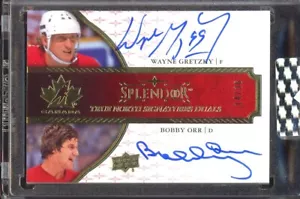 UD Splendor Splendid Signatures 2017-18 doble automático Wayne Gretzky/Bobby Orr 14/36 - Imagen 1 de 2