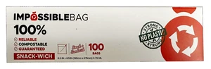ImpossibleBag Food Sandwich Snack Storage Bags, 100 Value Count, Easy Open Seal - Picture 1 of 1