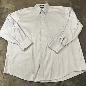 Kirkland Signature Shirt Mens 17.5 33 Blue Button Up Short Sleeve Non-Iron Work - Picture 1 of 9