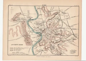Map of Ancient Rome - Plate VII from Vol. XX Encyclopaedia Britannica 1886 - Picture 1 of 1