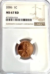 Lincoln Memorial Cent, 2006 NGC MS 67 RD - Picture 1 of 2