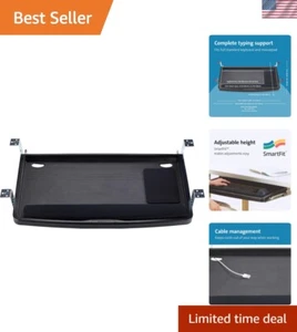 Height Adjustable Ergonomic Keyboard Holder with Integrated Wrist Rest, Black - Picture 1 of 9