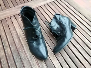 Everybody elegante Leder Granny Schnür Stiefel Stiefeletten Booties schwarz 40 - Bild 1 von 5