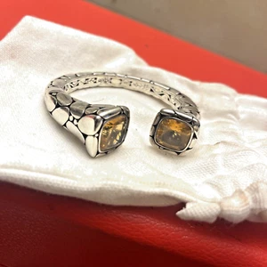 John Hardy Citrine Batu Kali Hinged Cuff in Sterling Silver .925 - Picture 1 of 7