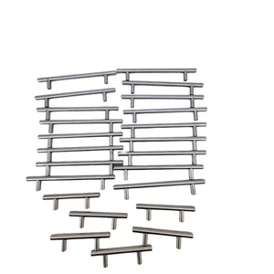 Große Menge 23 Satin Nickel Modern Metall Schublade Ziehen Griffe 8,5" & 5,5" - Bild 1 von 9