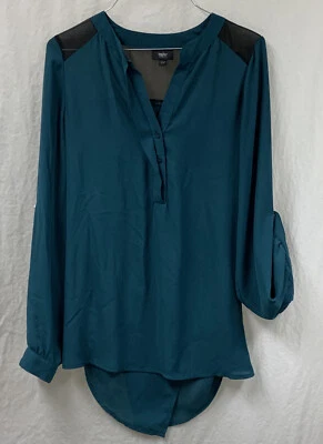 MOSSIMO Women's Longer back Tunic Top Shirt Crepe Forrest Green Size S - Изображение 1 из 4