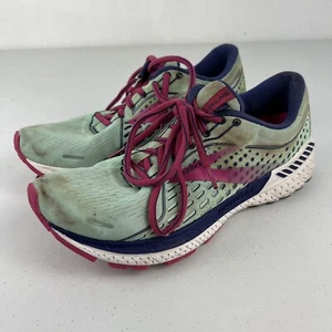 Brooks Womens Adrenaline GTS 21 1203291B339 Green Running Shoes Sneakers Sz 8.5B - Picture 1 of 6