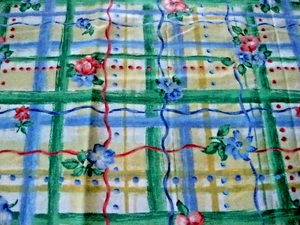 Vintage Bright Colorful Floral Print Fabric Sewing Crafts Quilting 2 Yards - Picture 1 of 5