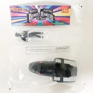 McDonalds Mighty Morphin Power Rangers Movie BLACK Ranger w/Frog Ninjazord NOS - Picture 1 of 2