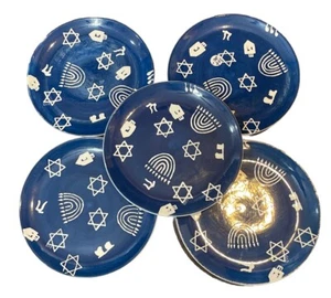 At Home International Frank Richmann Set Of 5 Hanukkah Dessert Salad Plates NEW - Picture 1 of 3