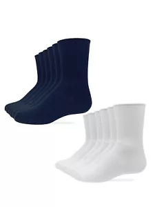 Jefferies Socks Youth Girls Boys School Uniform Turn Cuff Crew Socks 6 Pair Pack - Picture 1 of 9