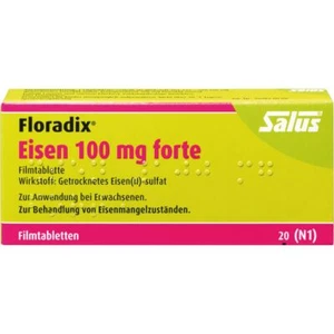 FLORADIX Eisen 100 mg forte Filmtabletten 20 St PZN07798283 - Bild 1 von 2