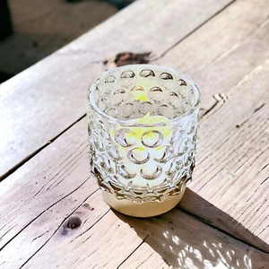 Dimpled Glass Tea Light Votive Candle Holder Clear - Picture 1 of 7