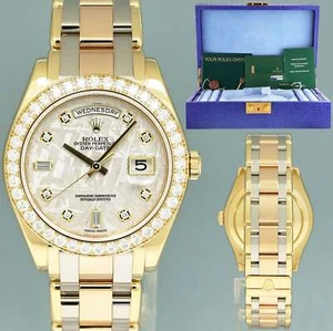 2013 PAPER Rolex Meteorite Masterpiece Diamond 18948 Tridor 39mm Rose Gold Watch - Picture 1 of 7