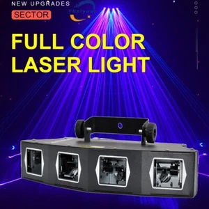 Sector 4 Lens DMX Laser Light Projector LED Stage Disco Light RGB Beam DJ Light - Picture 1 of 9