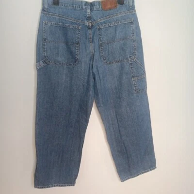 Jeans carpinteiro Tommy Hilfiger skatista folgado 36x30 remendo de couro (36x29) - Imagem 1 de 4