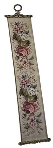 VINTAGE NADELSPITZE GLOCKENZUG ROSEN BLUMEN VERZIERT MESSINGBESCHLÄGE GLOCKE Band - Bild 1 von 7