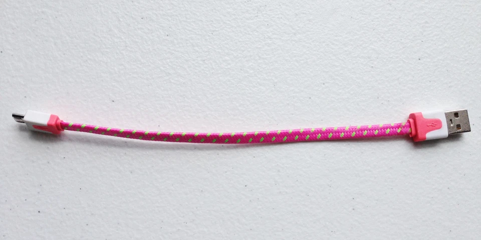  Cabo de dados de carga trançado tecido plano 8" MICRO USB V8 PARA Samsung galaxy s6 s7+ - Imagem 1 de 4