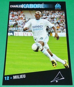 N°12 CHARLES KABORE PHOTO FOOTBALL 2009-2010 OLYMPIC MARSEILLE OM VELODROME