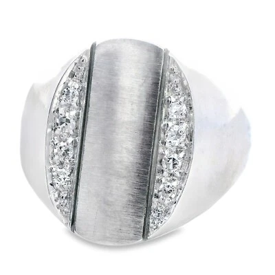 Increíble anillo de oro de 18 quilates y diamantes para caballero/anillo de sello unisex Foto 1 de 4