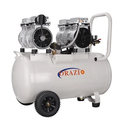ORAZIO ⓡ SILENZIOSI TIPO autolubrificante Aria Compressore 50L 2 MOTORI GARAGE