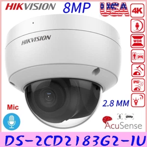 Cámara IP de red domo Hikvision DS-2CD2183G2-IU 4K 8 MP AcuSense integrado MIC EE. UU. - Imagen 1 de 20