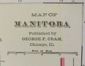 Mapa vintage 1901 MANITOBA CANADÁ 22"x14" antiguo original Winnipeg Brandon - Imagen 1 de 6