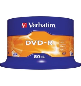 50 Genuine Verbatim 43548 DVD-R DVD Blank Recordable Discs 120 Mins 4.7GB 16x - Picture 1 of 3
