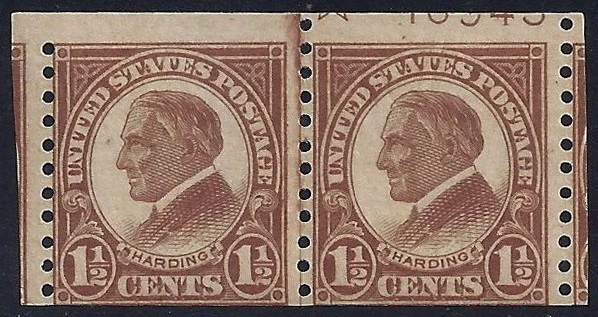 598 - Scarce Miscut Error / EFO Line Pair With 40% of Scarce Plate#16943 Mint NH - Image 1 of 1