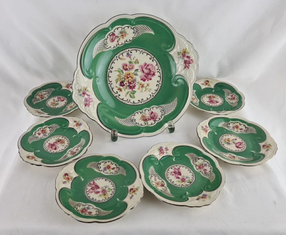Vintage! 7tlg. Porzellan Tellerset -Praline Teller -Konfekt Teller Bareuther - Bild 1 von 4
