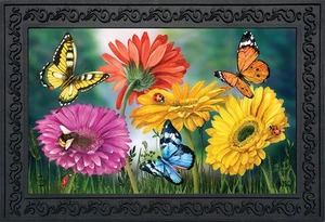 Briarwood Lane Butterflies and Daisies Doormat - Picture 1 of 4