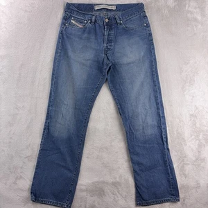Pantalones de mezclilla clásicos Diesel de pierna recta para hombre talla 34x29 azul con botones RR55 - Imagen 1 de 12