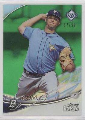 2016 Bowman Platinum Top Prospects Green /99 Jacob Faria #TP-JF - Image 1 of 2