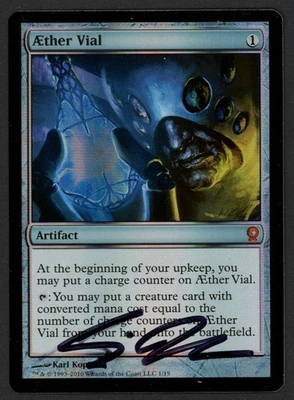 ***FOIL Aether Vial Signed*** MTG From the Vault Relics Karl Kopinski Kid Icarus - image 1 of 2
