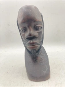 A Maroon Hand Carved Heavy Wood Sculpture W. Dilbert 1981 Jamaica Heavy Statue - Picture 1 of 7