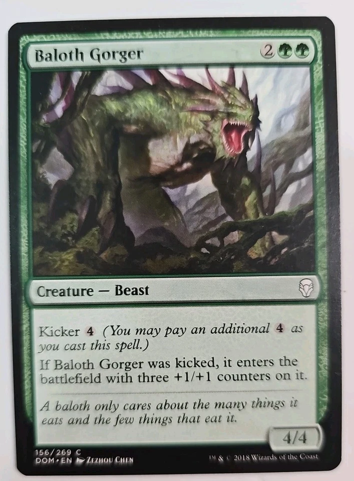 MTG Magic The Gathering Card Baloth Gorger Creature Beast Green Dominaria 2018 - Image 1 of 2
