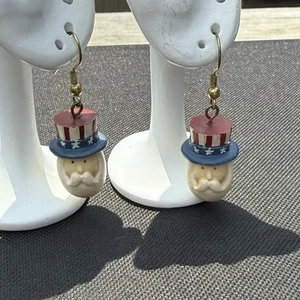 Pendientes colgantes de moda para mujer Tío Sam 4 de julio - Imagen 1 de 5