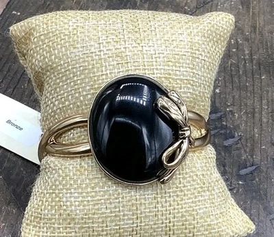 Bonito nuevo con etiqueta! Brazalete de ónix negro Barse, bronce "Gift It To Me" ¡¡Como nuevo!!! Foto 1 de 4