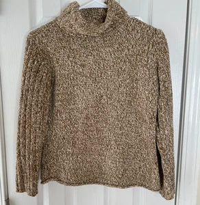 J Jill Rollkragen Tweed Pullover Damen Größe XS Petite Beige Strick - Bild 1 von 6
