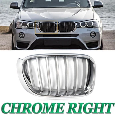 For BMW F25 X3 X4 F26 2014-2017 Chrome Front Bumper Grille Kidney Grill Right RH Foto 1 de 4