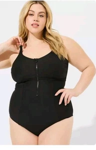 Torrid Korsett Form Schwimmen Kabellos Kompression Einteiler Schwarz 3 - Bild 1 von 12