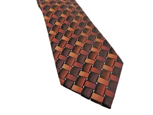 Geoffrey Beene Men's Tie 60" Long / 3.5" wide Handmade 100% Silk Copper/ Brown - Picture 1 of 4