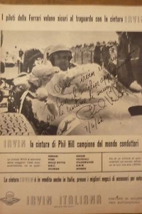 *ADVERTISING PUBBLICITA' I PILOTI DELLA FERRARI ......... IRVIN  -  1962  - Picture 1 of 1
