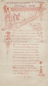 #1901-ARTIGLIERIA DA FORTEZZA-PROGR. DEI GIOCHI...INNALZAMENTO GLOBI AEROSTATICI - Foto 1 di 1