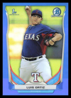 2014 Bowman Draft Chrome Luis Ortiz  Blue Refractor /399 CDP26 Texas Rangers - Image 1 of 2