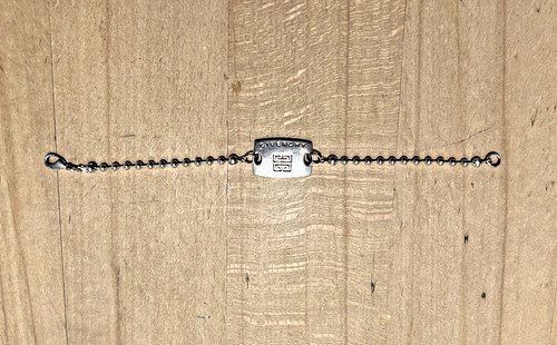 Bracciale vintage anni 90 originale designer Givenchy catena tono argento con logo