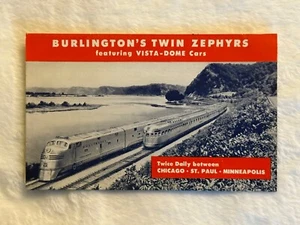Burlington’s Twin Zephyrs Featuring Vista-Dome Cars Travel Brochure Scenic Route - Picture 1 of 6